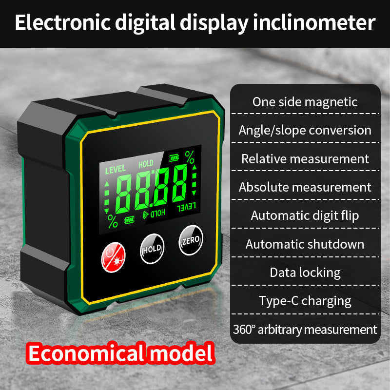 Magnetic Digital Angle Finder With Electronic Laser Gauge Protractor Inclinometer Level Magnets Level Ruler Angle Slope