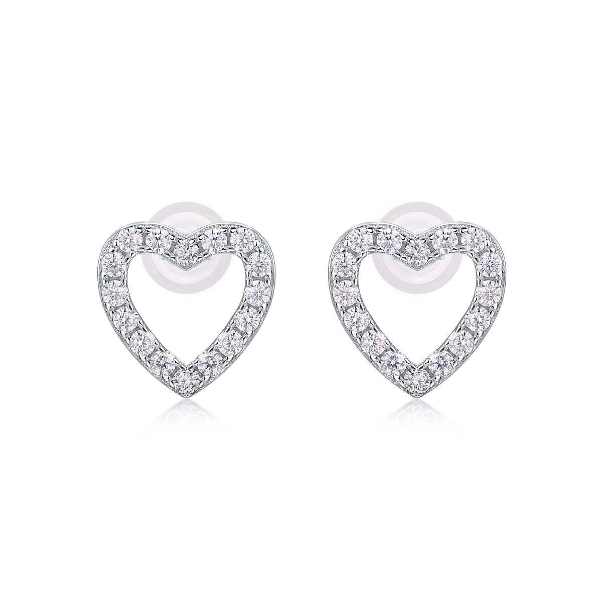 From The Heart - Fashionable, Trendy And Affordable Jewelry With Moissanite S925 Sterling Silver And Platinum-plated Stud Earrings