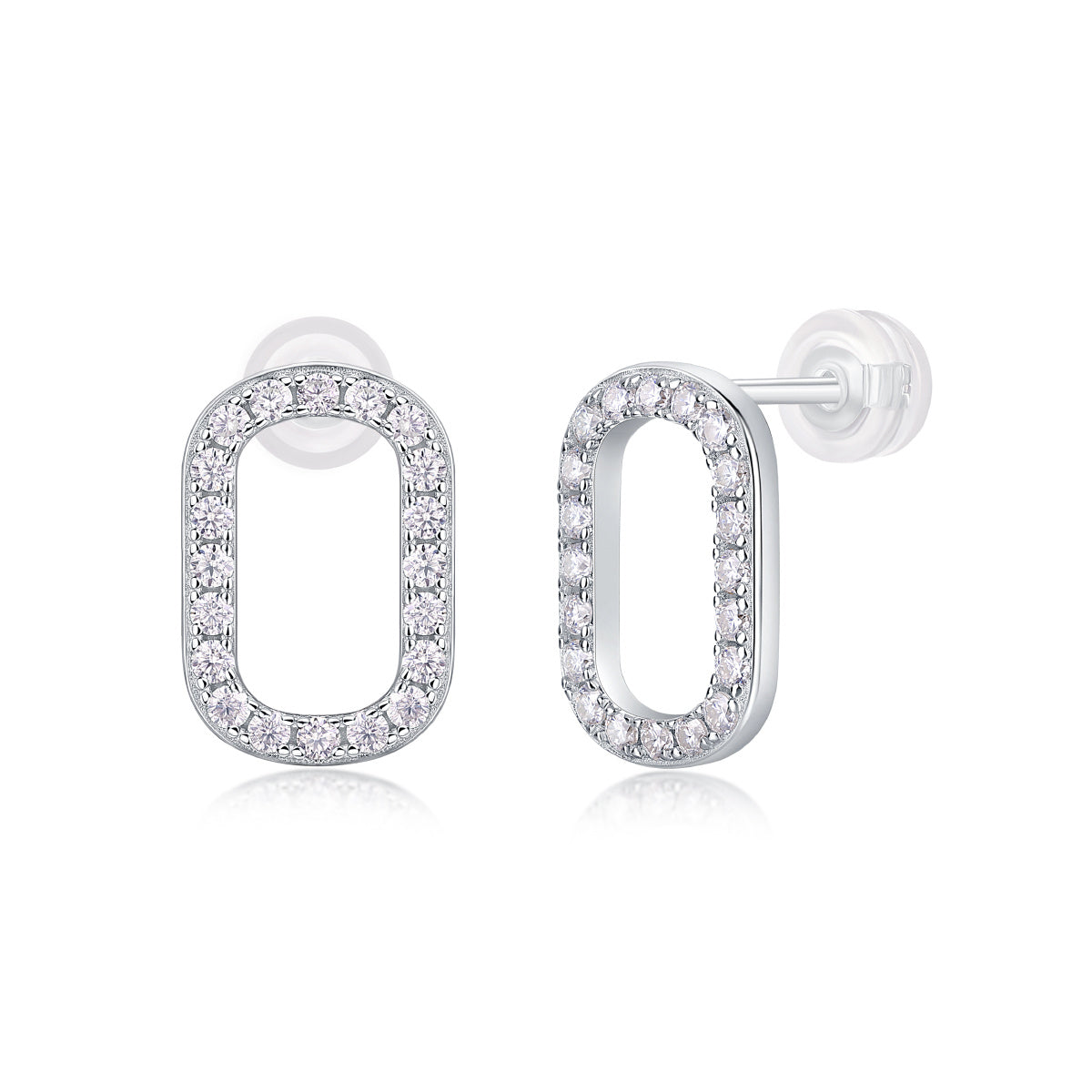 Return To Simplicity - Fashionable, Trendy And Affordable Jewelry Set With Moissanite S925 Sterling Silver And Platinum-plated Stud Earrings