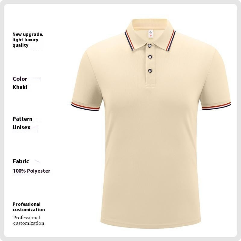 Fashion Is Ice Silk Lapel Short Sleeve Polo Shirt