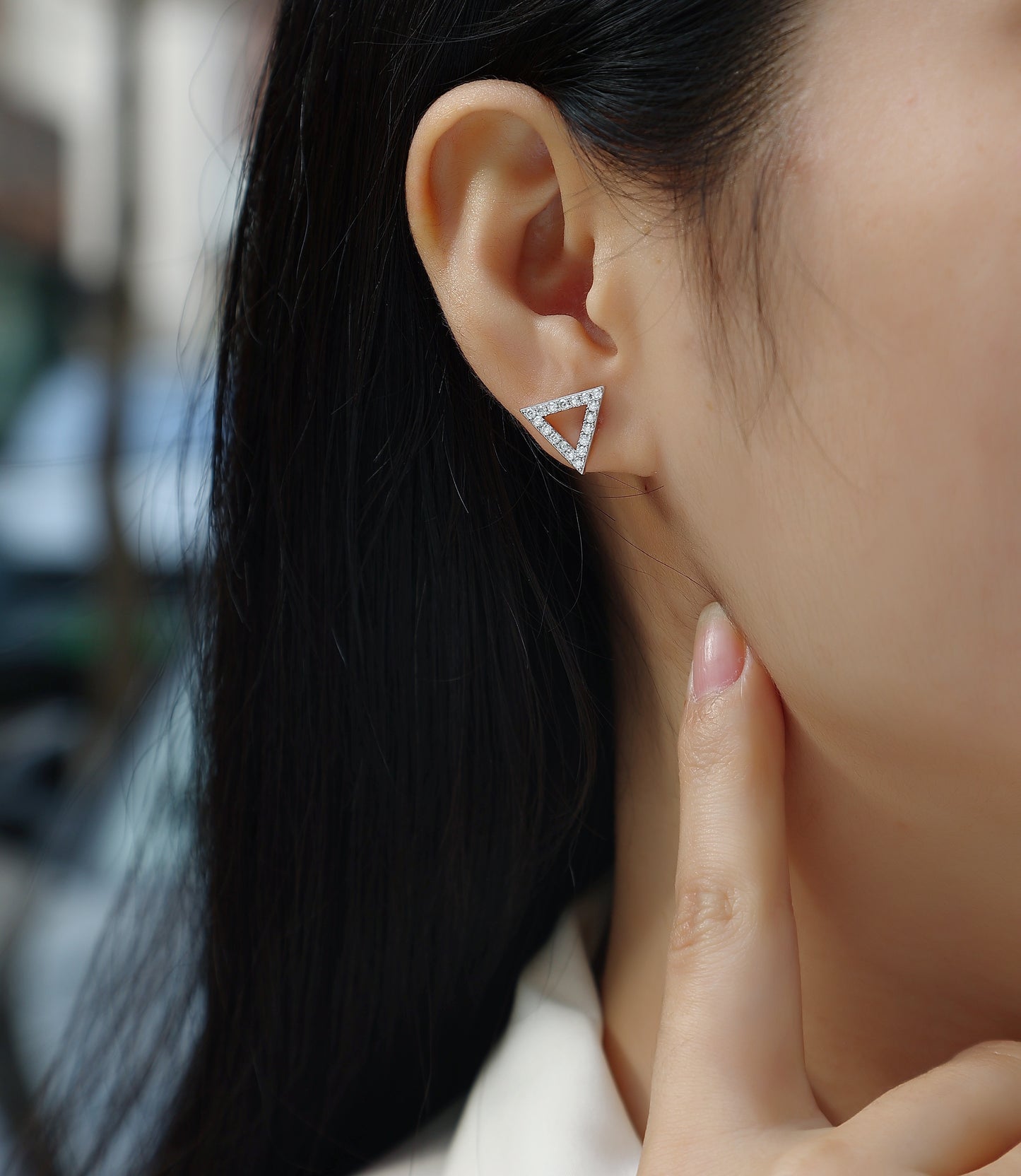 Unique - Set With Moissanite S925 Sterling Silver And Platinum-plated Stud Earrings, Fashionable, Trendy And Affordable Jewelry